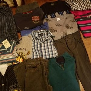 Blazers, polos, dress shirts , dress pants,  jeans